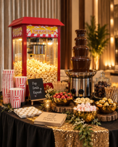 Chocolate Fountain And Popcorn Combo